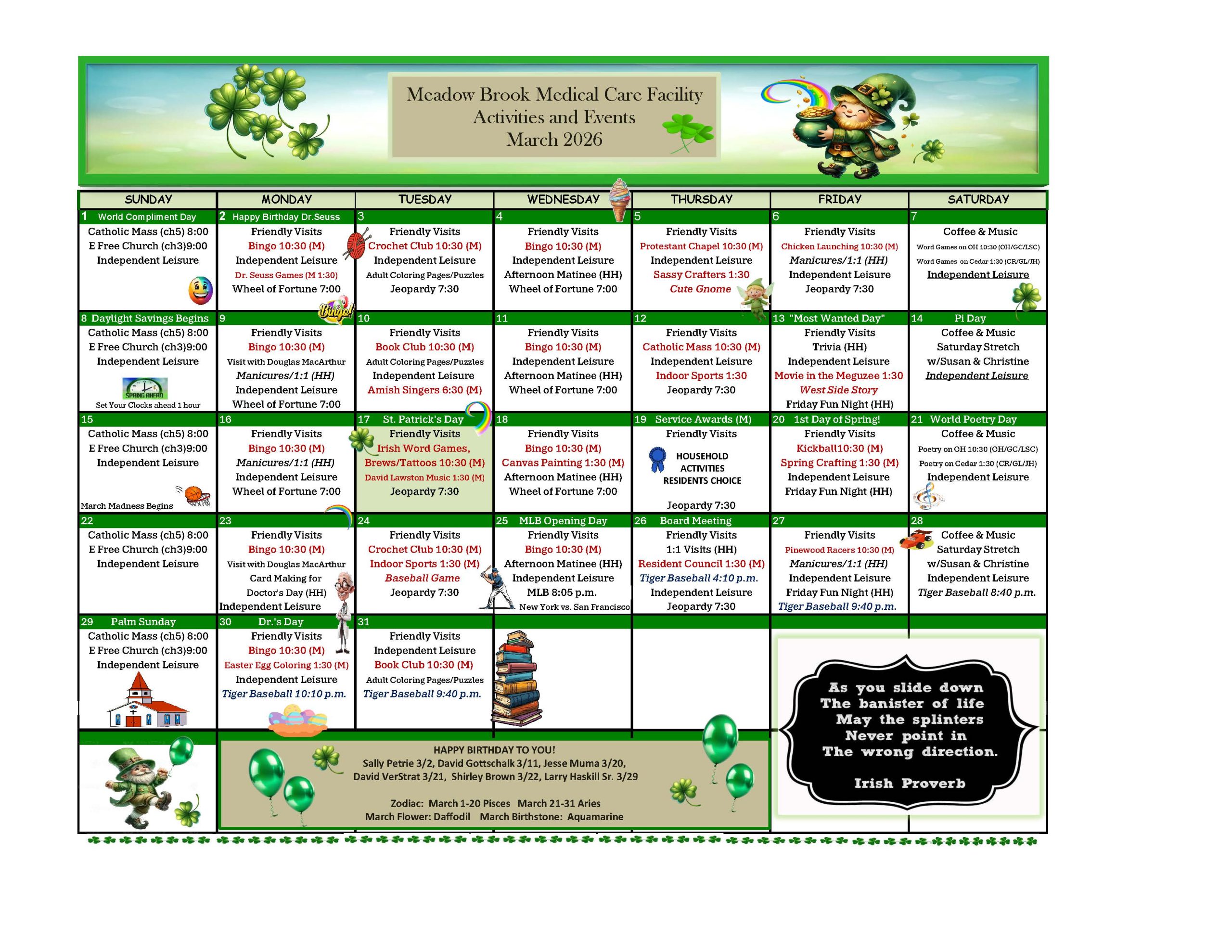 March 2026 Calendar Page 1